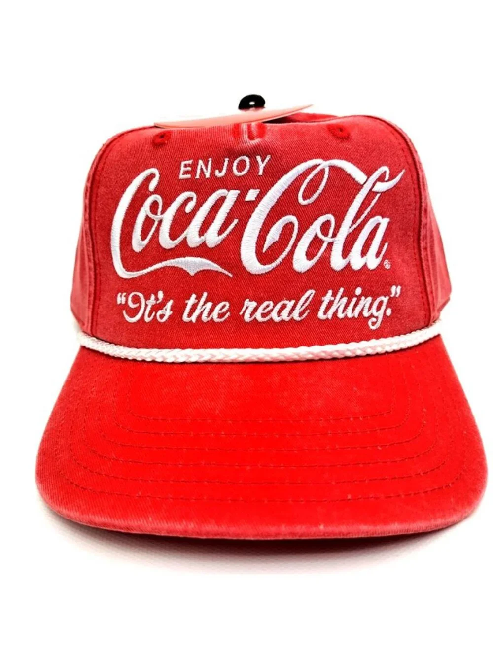 Licensed Coca Cola Vintage Rope Hat Red White Enjoy It’s The Real Thing NWT
